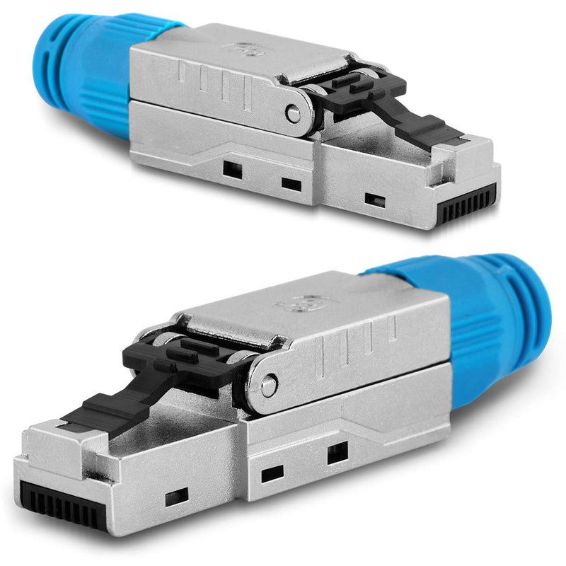 6 Stück Netzwerkstecker CAT 8 werkzeuglos CAT 8.1 RJ45 LAN UTP Kabel Stecker ohne Werkzeug werkzeugf