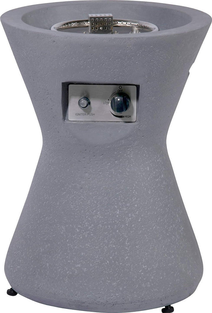 dobar® 35439e Lava-Ofen "Conico" - Gaskamin Outdoor aus Magnesia - Gasfeuerstelle mit Lavasteinen -