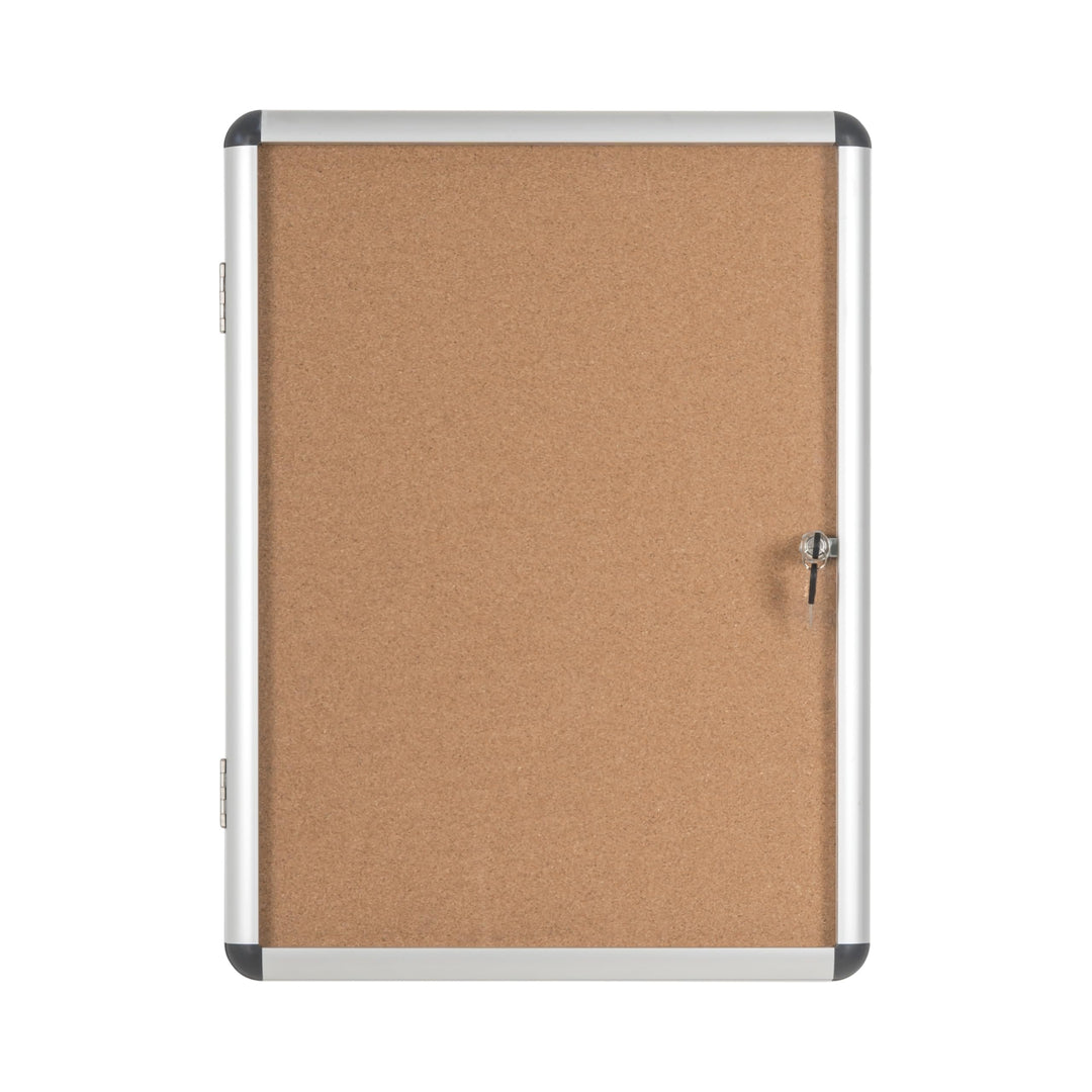 Bi-Office Schaukasten Vitrine"Enclore", Kork, geeignet für 4 x DIN A4, silberner Aluminiumrahmen, ab