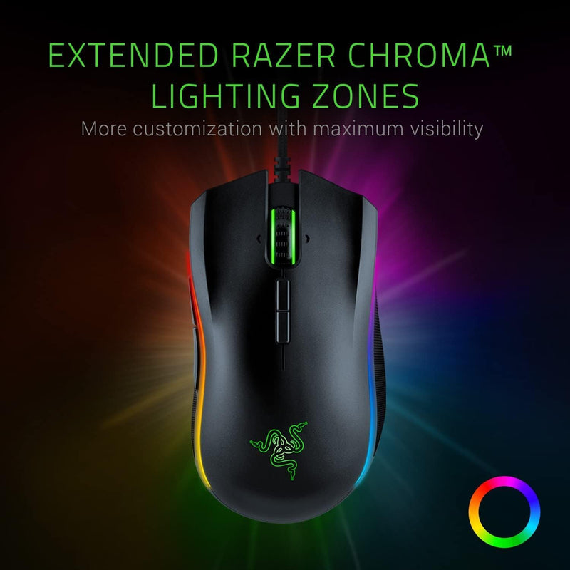 Razer Mamba Elite - Kabelgebundene Gaming Maus mit Chroma RGB Beleuchtung für PC / Mac (Optischer 5G