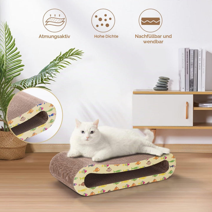 Nobleza 2 x Katze Kratzbrett Kratzpappe für Katzen 2 in 1, Katzenkratzer mit Katzenminze, Recycelbar