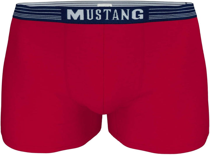MUSTANG Men's Retro Shorts 3 Pack, Boxer Shorts, Pants, True Denim, S-XL S-XXL Red/Smokey Blue/Light