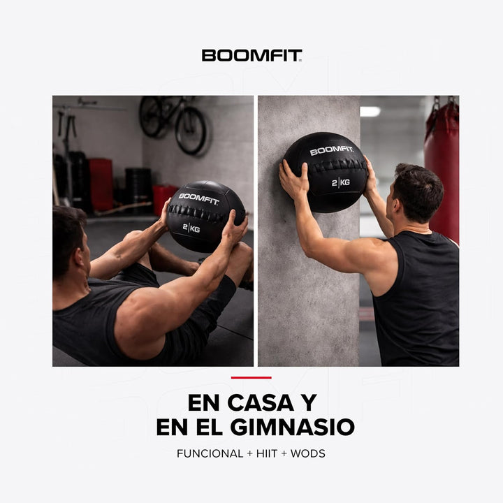 BOOMFIT Unisex-Erwachsene Wall Ball 2Kg Wandball, Black, One Size