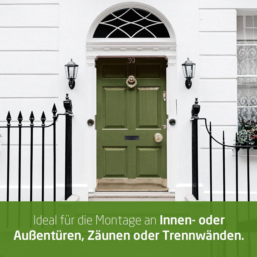 Amig - Briefkastenschlitz Schwarz Mod. 1 - Klappe für Wände oder Türen - Briefsammler mit Stahldecke