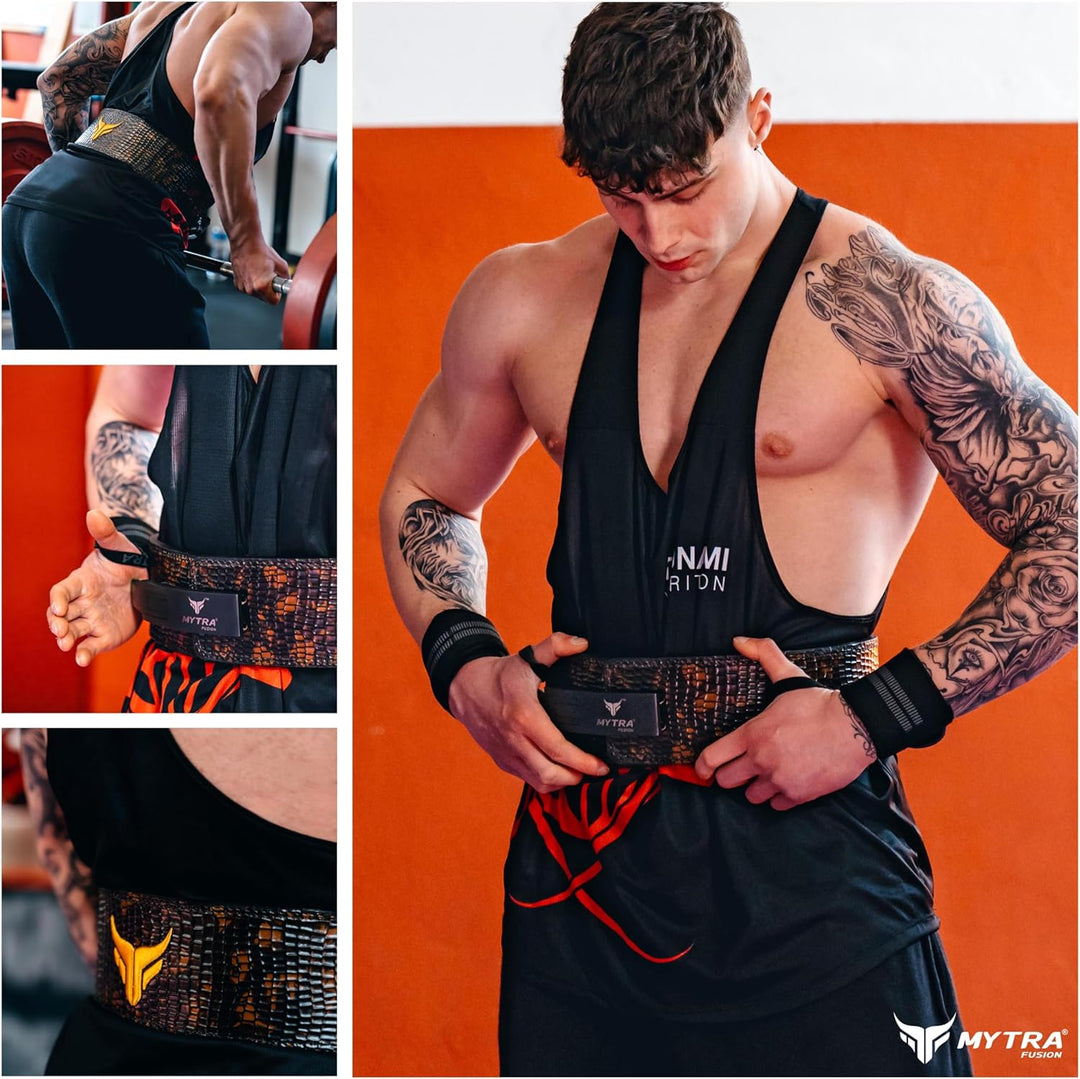 Mytra Fusion Gewichtshebergürtel Echtes Leder Hebegürtel Mit Hebel gewichthebergürtel herren &amp; Fraue