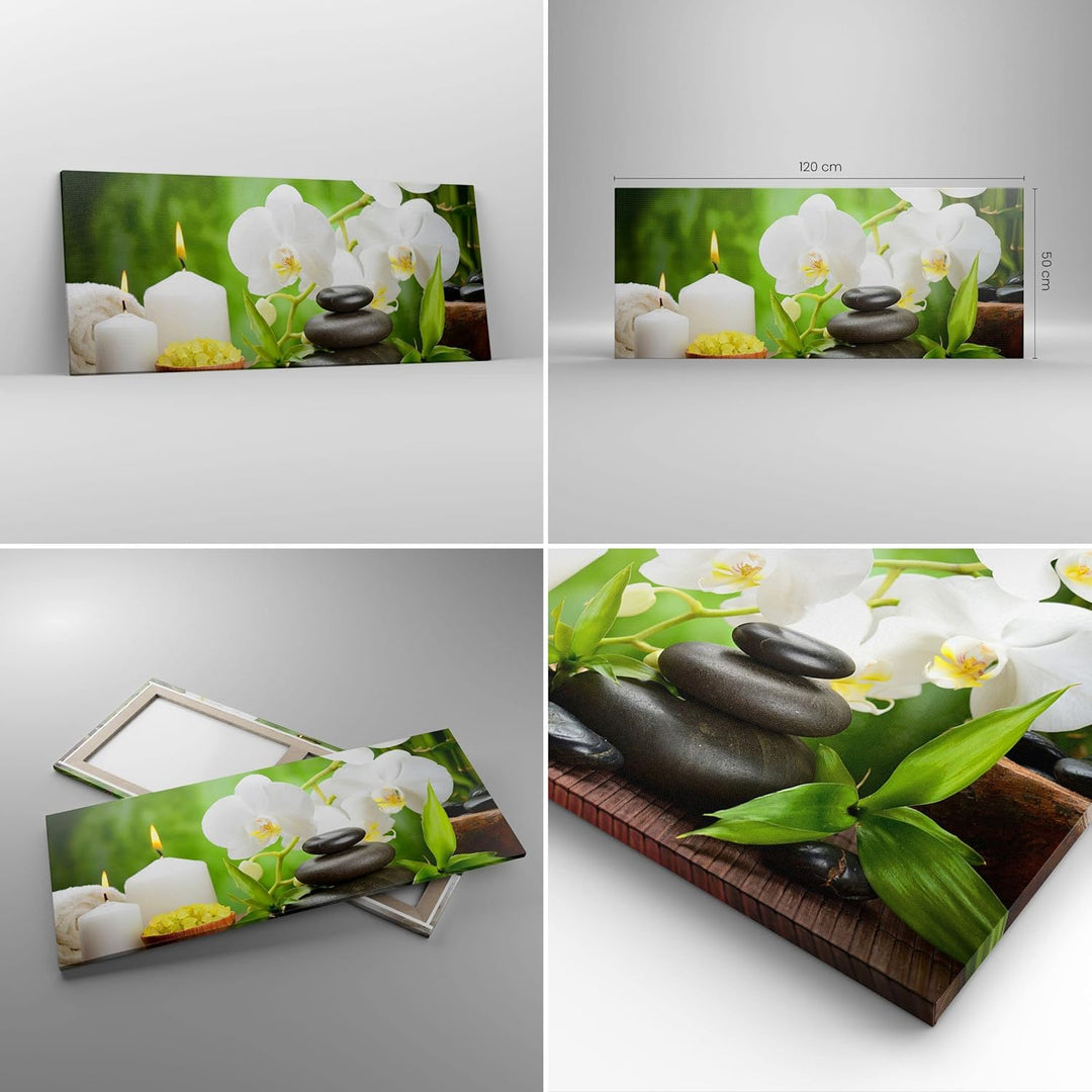 Wandbilder Dekoration Wohnzimmer Blume aromatherapie spa Panorama Bilder auf Leinwand 120x50cm Leinw