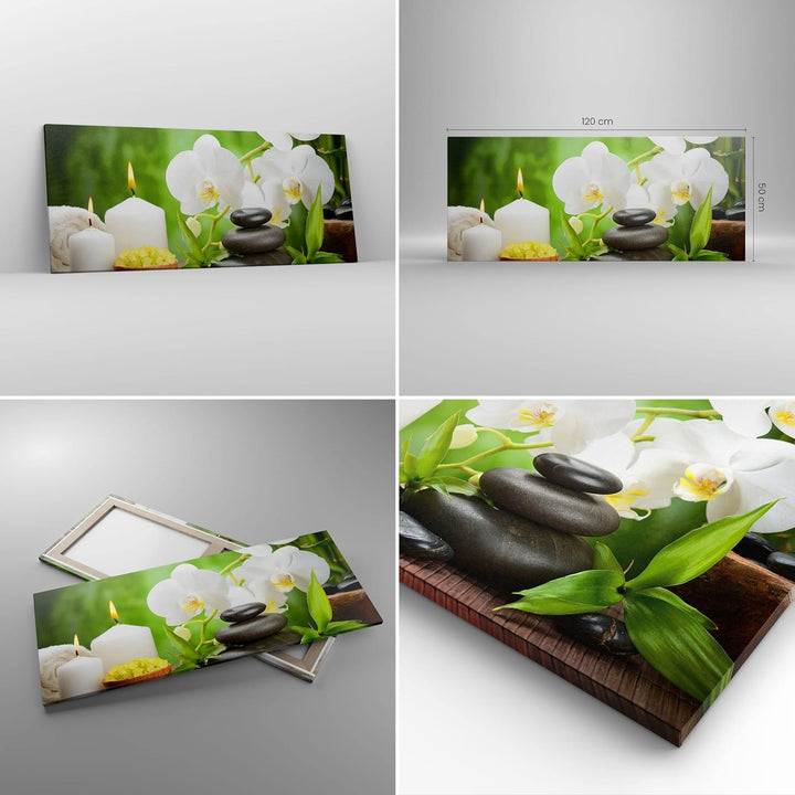 Wandbilder Dekoration Wohnzimmer Blume aromatherapie spa Panorama Bilder auf Leinwand 120x50cm Leinw