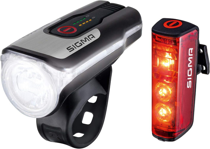 SIGMA LED Fahrradlicht Set Aura 80 und BLAZE | StVZO zugelassenes, akkubetriebenes Vorderlicht und R