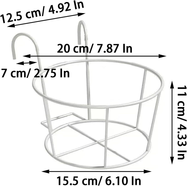 2 Stück Aufhängen Blumentopf Halterung, Metallpflanzenkorb, Blumenregal aus Eisen, Zaun Wand Hängend