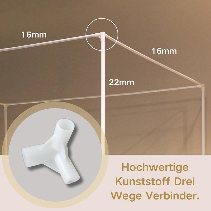 Beyeutao Betthimmel Rahmen 100x200cm Weiss Mückennetz Rahmen Moskitonetz Baldachin Rahmen Bed Canopy