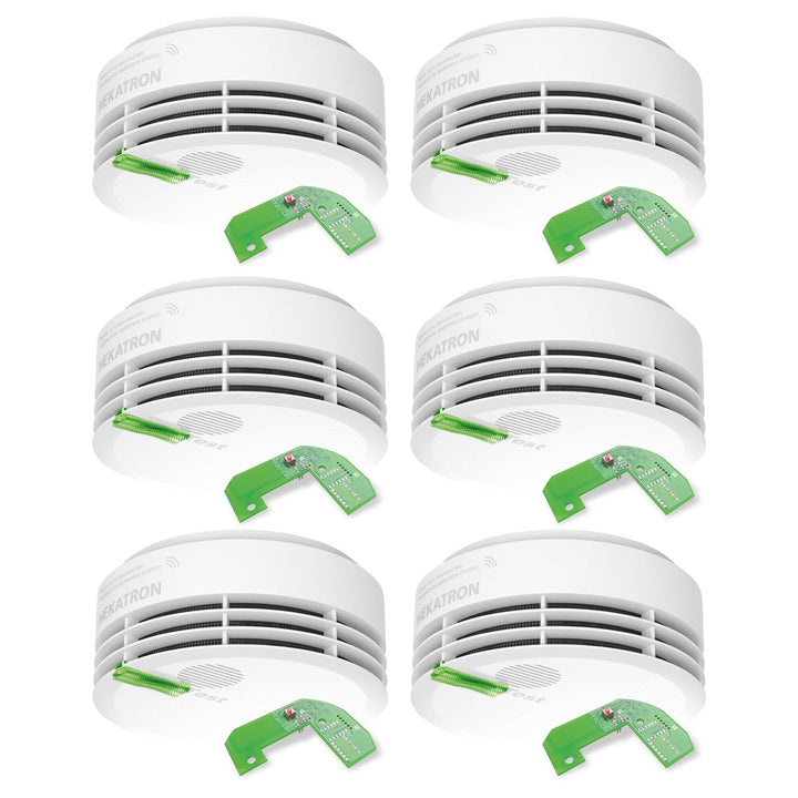 Hekatron 31-5000030-02-01 weiss Rauchmelder, Genius Plus X 3V, 6er Pack inkl. Funkmodule, 6er Pack i