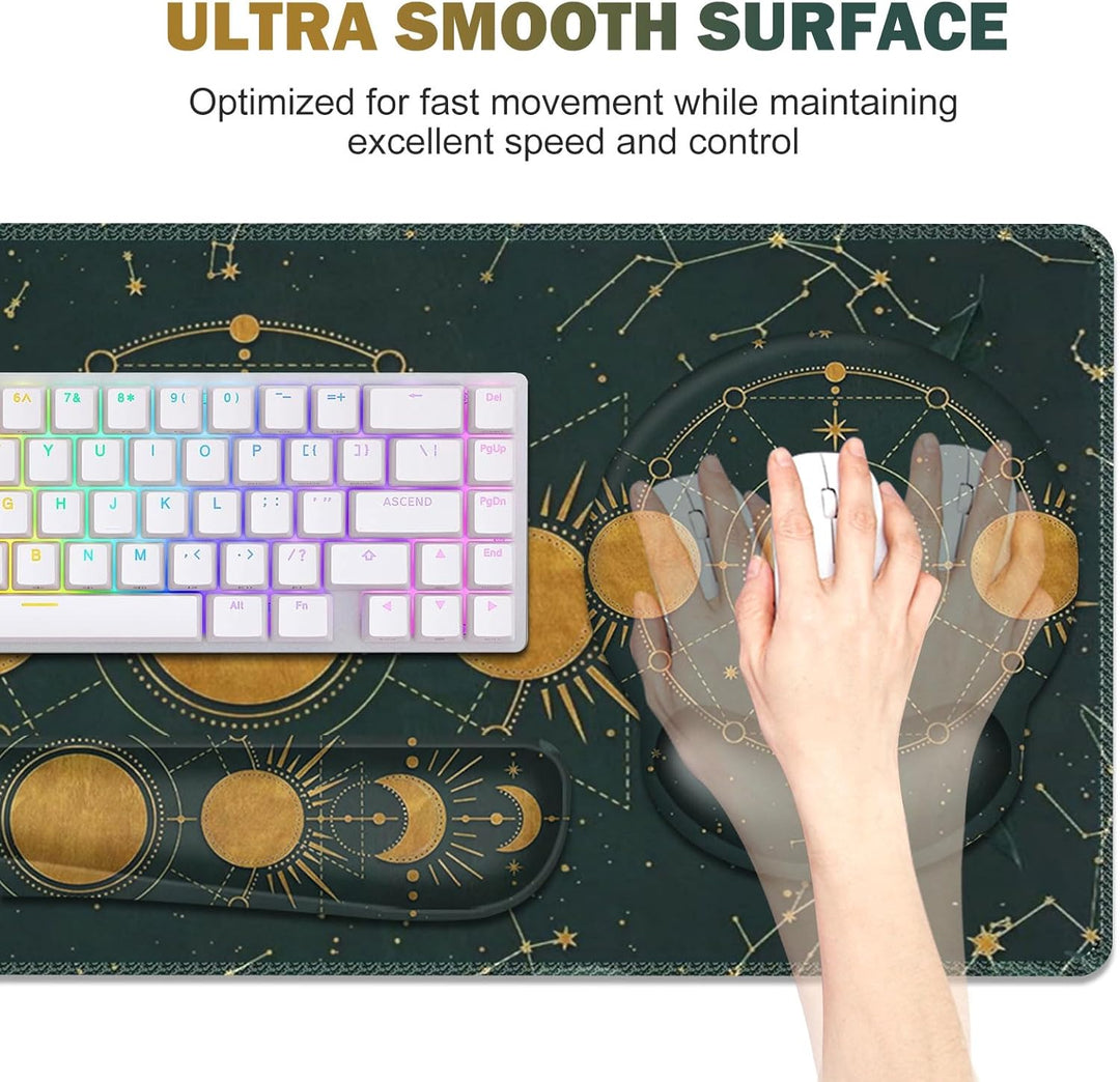 Grosse Schreibtischunterlage, Gaming-Mauspad, Schreibtischunterlage, XXL-Mauspad + Tastatur-Handgele