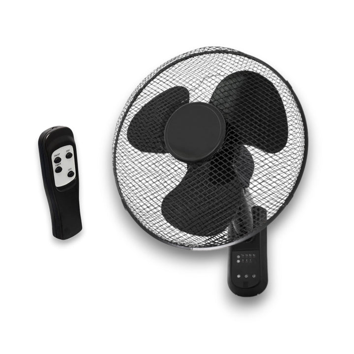 GROWMANIA Wandventilator, schwarz, mit Fernbedienung, 45 W, mit 3 Geschwindigkeitsstufen und Oszilla