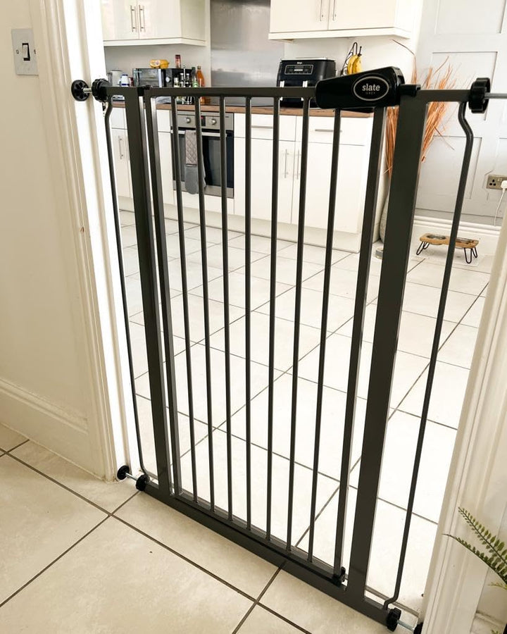 Bettacare Sicherheitsgitter für Kinder und Hunde, Schmal, 68.5cm - 75cm, Schiefergrau, Extra hohes B