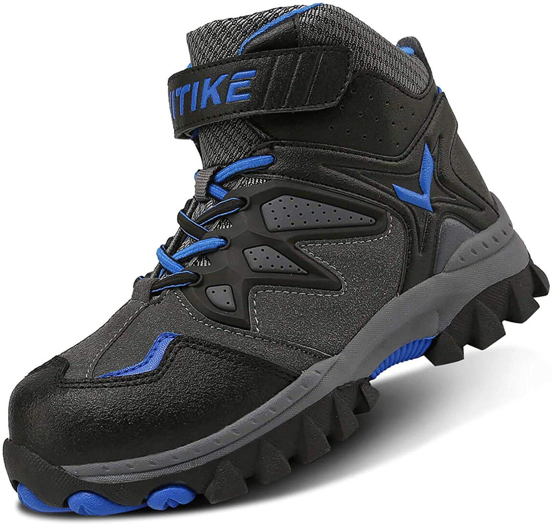 ASHION Jungen Winterschuhe Kinder Mid Schneestiefel Gefütterte Winterstiefel Wanderschuhe Trekking B