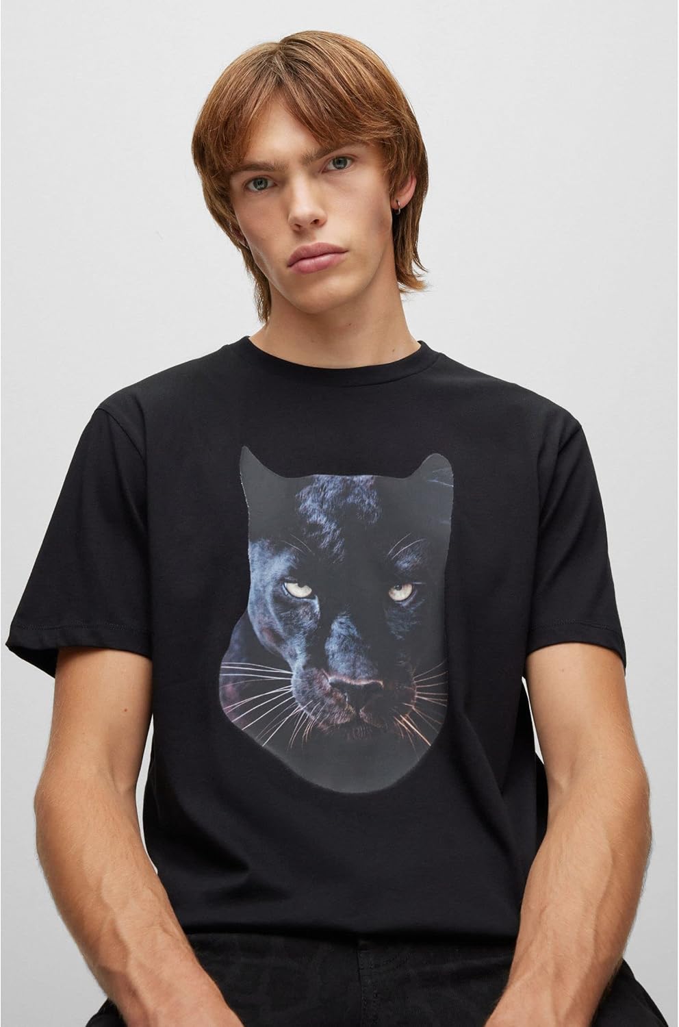 HUGO Herren Deetah T-Shirt aus Baumwoll-Jersey mit Jaglion-Print XS Black1, XS Black1