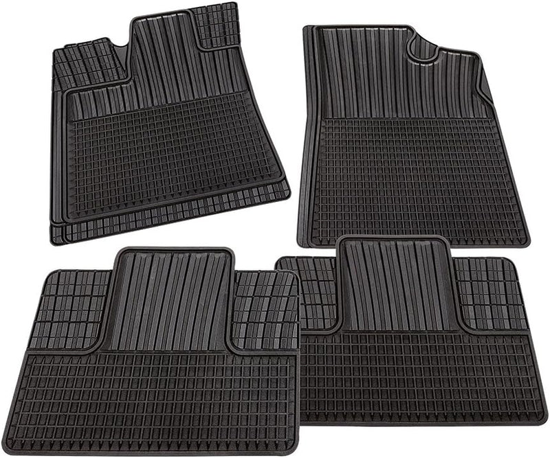 CarFashion 280533 Allwettermatte Monza AB1 | Matten Satz 4-Teilig | TPE Gummimatte Schwarz | Auto Fu