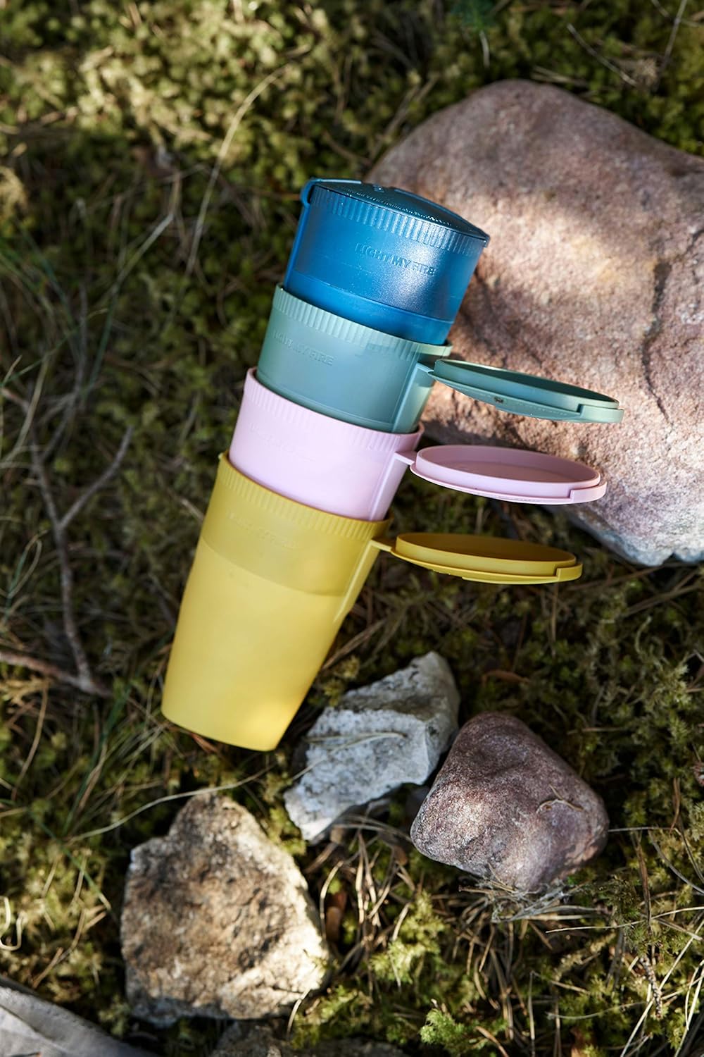 Light My Fire Camping Mess Kit – 3 Stück – wiederverwendbarer Strohhalm, faltbarer Becher & Camping-