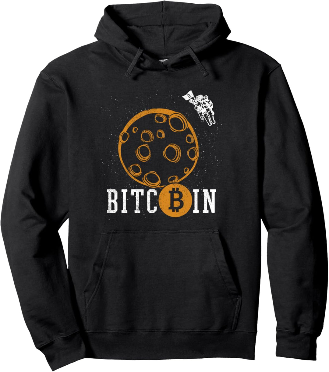 Bitcoin Mond Logo HODL Kryptowährung Geschenk Pullover Hoodie