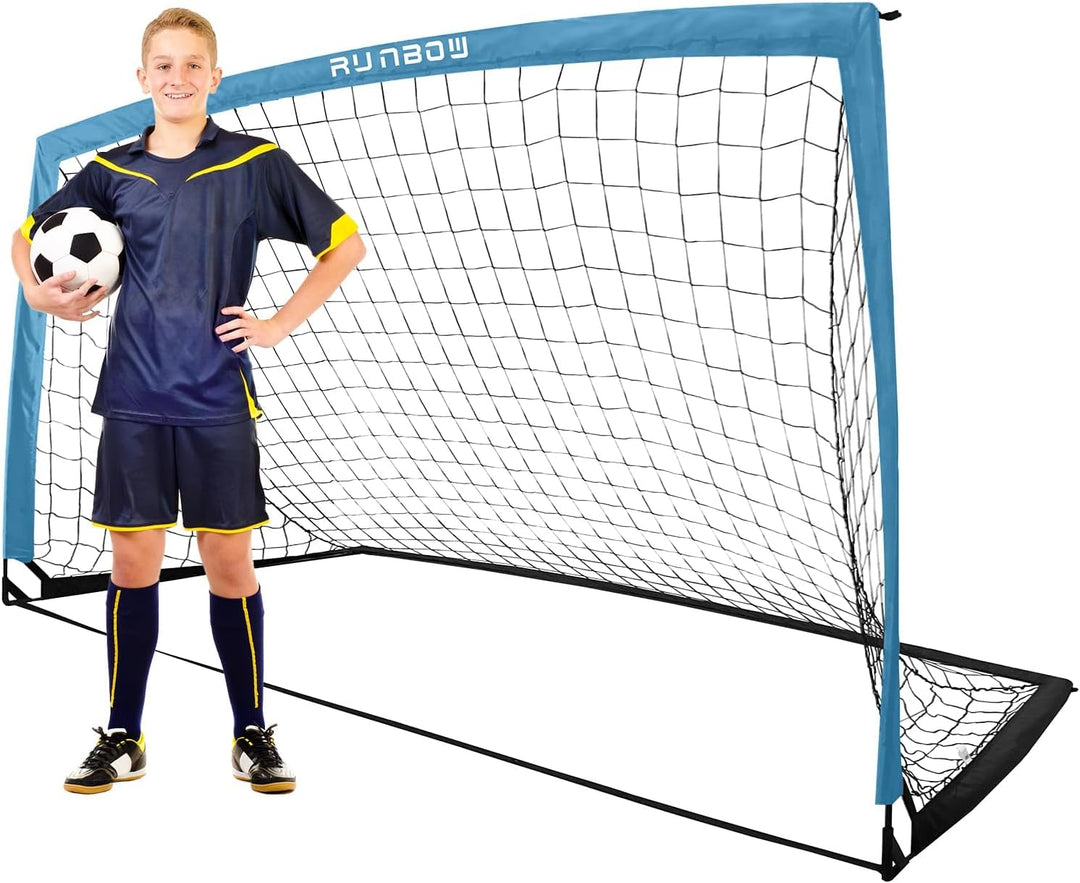 274 x 152 cm Kinder Fussballtor mit Tragesack, tragbare Fussballnetze für Hinterhoftraining, Indoor/