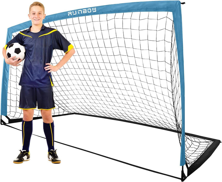 274 x 152 cm Kinder Fussballtor mit Tragesack, tragbare Fussballnetze für Hinterhoftraining, Indoor/