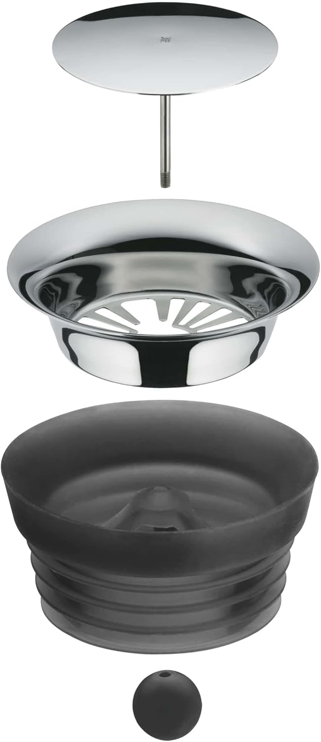 WMF Basic Wasserkaraffe 0,75l Höhe 23,7cm Glaskaraffe Karaffe CloseUp-Verschluss schwarz Glas Cromar