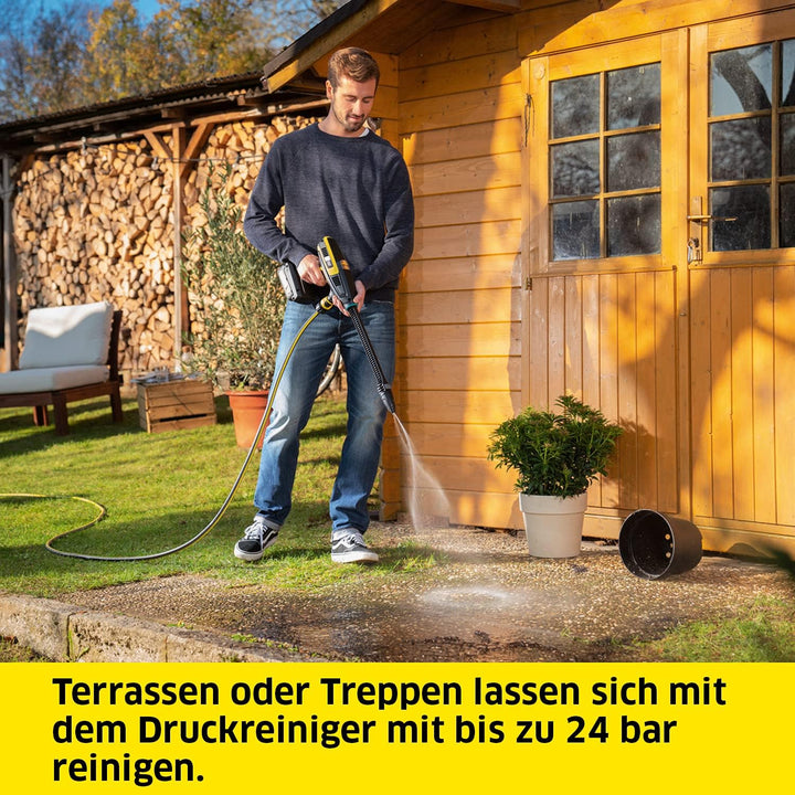 Kärcher 18 V Akku-Druckreiniger KHB 6 Battery, Druck: 24 bar, Flachstrahldüse, Rotordüse, Quick Conn