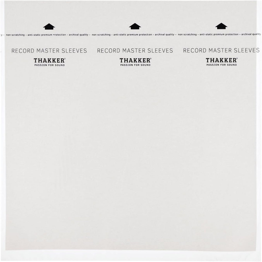 THAKKER Record Master Sleeves 12" - Premium Schallplattenhüllen für 12 Zoll Vinyl (100 Stück) | Anti