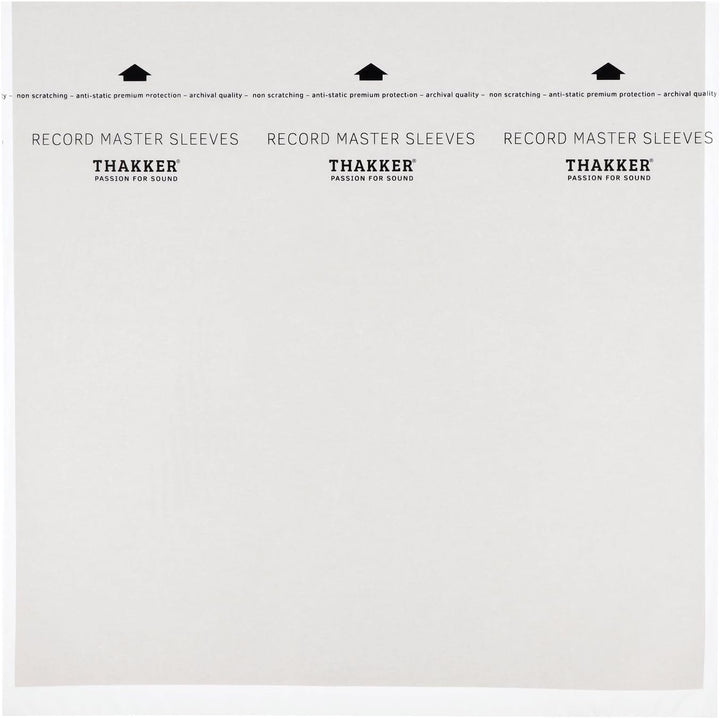 THAKKER Record Master Sleeves 12" - Premium Schallplattenhüllen für 12 Zoll Vinyl (100 Stück) | Anti