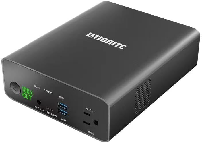 LITIONITE Dragon 130W / 80.000mAh Powerbank Mini-Generator Tragbarer Akku mit led-anzeige - 1x AC St