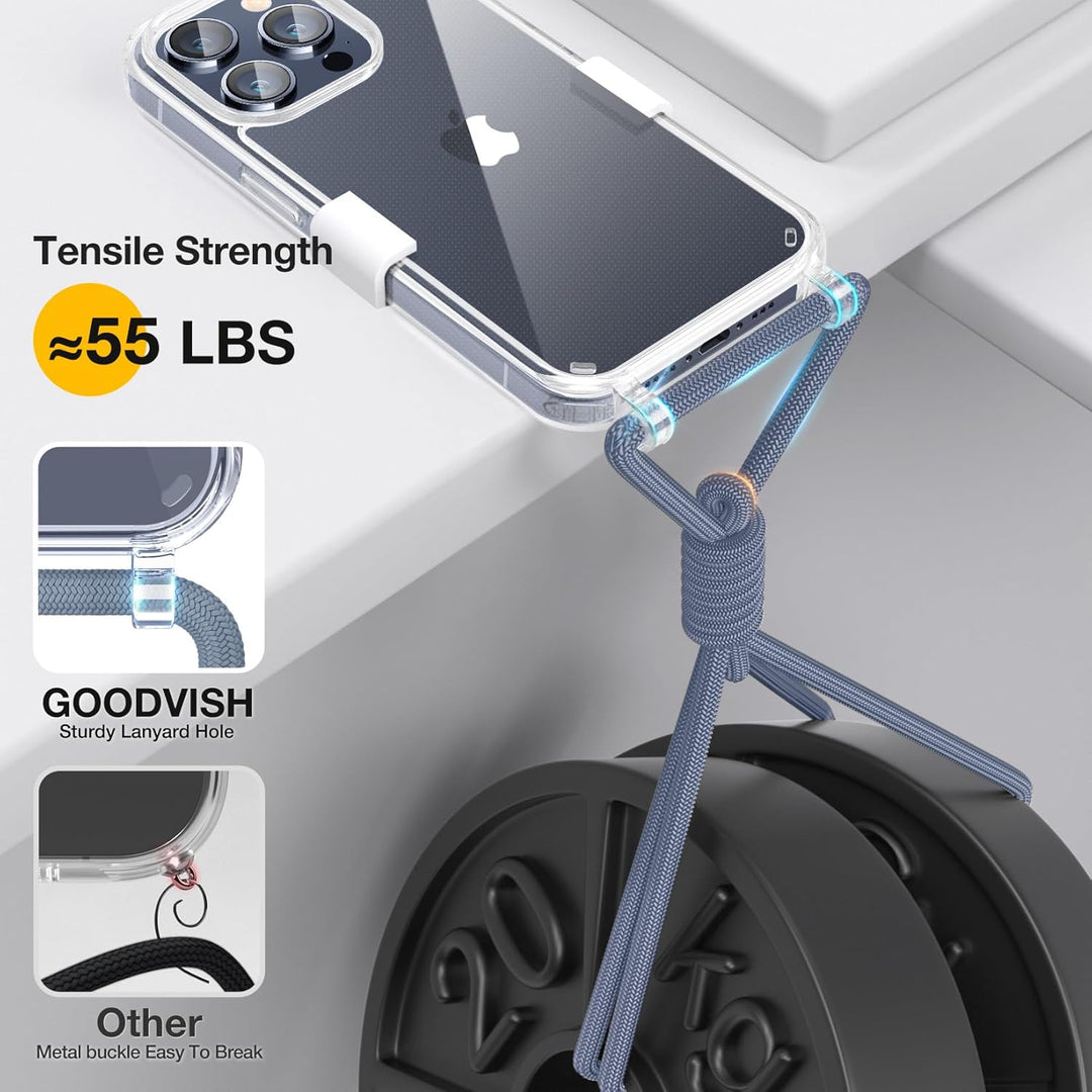 GOODVISH Handykette für iPhone 15 Pro Hülle mit Band | Kameraschutz und Bildschirmschutz | | Necklac