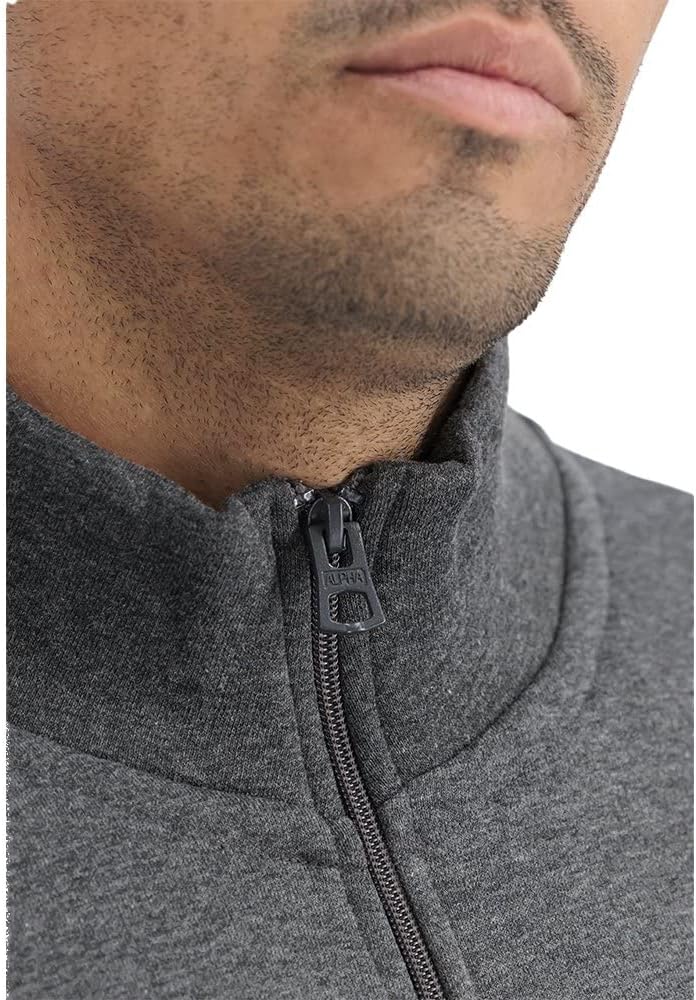 Alpha Industries Herren Half Zip Sweater Sl Sweatshirt für Herren Sweatshirt (1er Pack) S Charcoal H