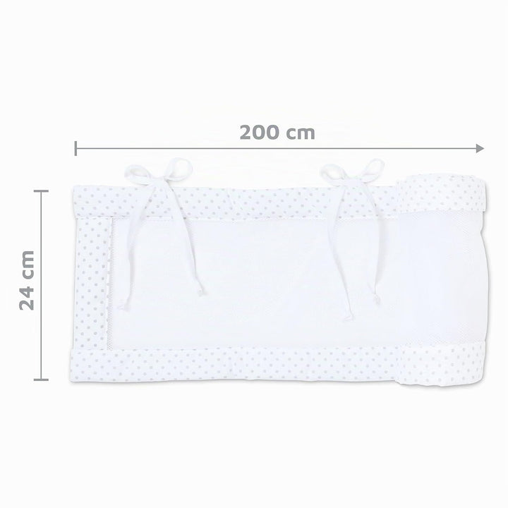 babybay Nestchen Mesh-Piqué passend für Modell Boxspring XXL, weiss Punkte perlgrau