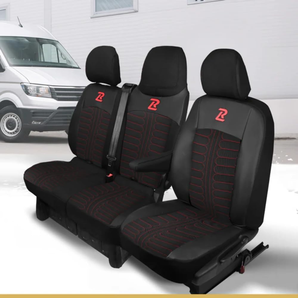LUCARO Sitzbezüge Auto Renault Trafic 3 Opel Vivaro B FIAT Talento Nissan NV300 1+2 Sitzbank: mit Lu