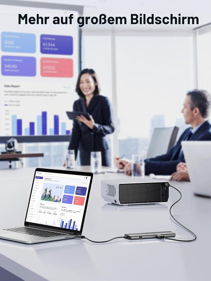 𝐔𝐩𝐠𝐫𝐚𝐝𝐞 Lemorele 6 in 1 Dual Display Aluminiumgehäuse Adapter mit Dual HDMI, 3*USB 3.0, 100W PD, USB