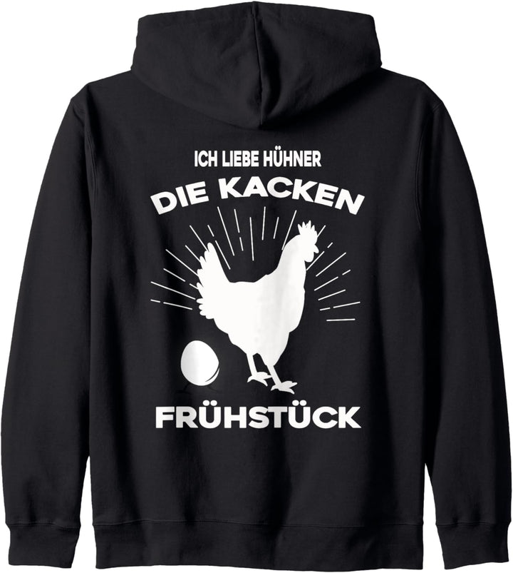 Bedrucktes Bauer Huhn Landwirt Dorf Spruch Kapuzenjacke