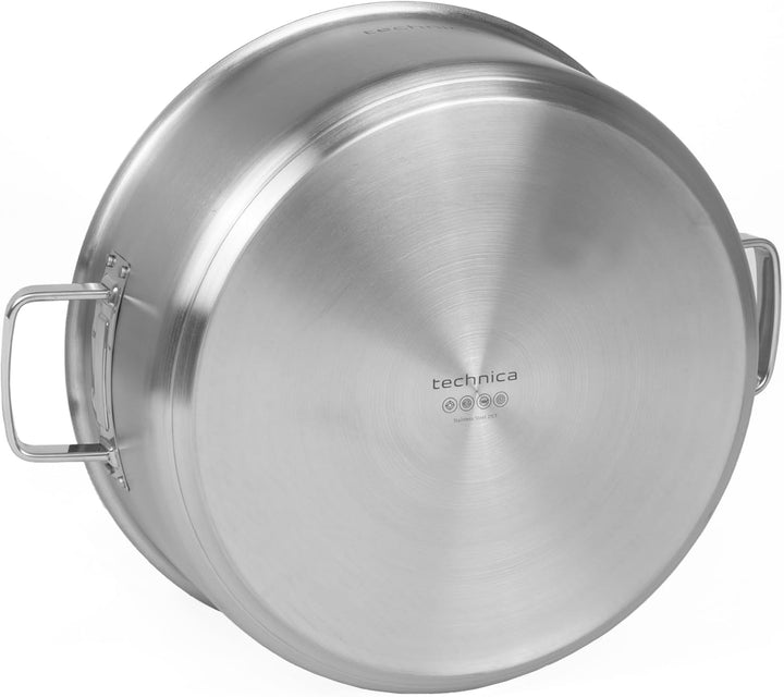TECHNICA Topf Induktion 18,8 l – Kochtopf Gross ⌀400 mm aus Edelstahl mit Deckel – Kapselboden – Für