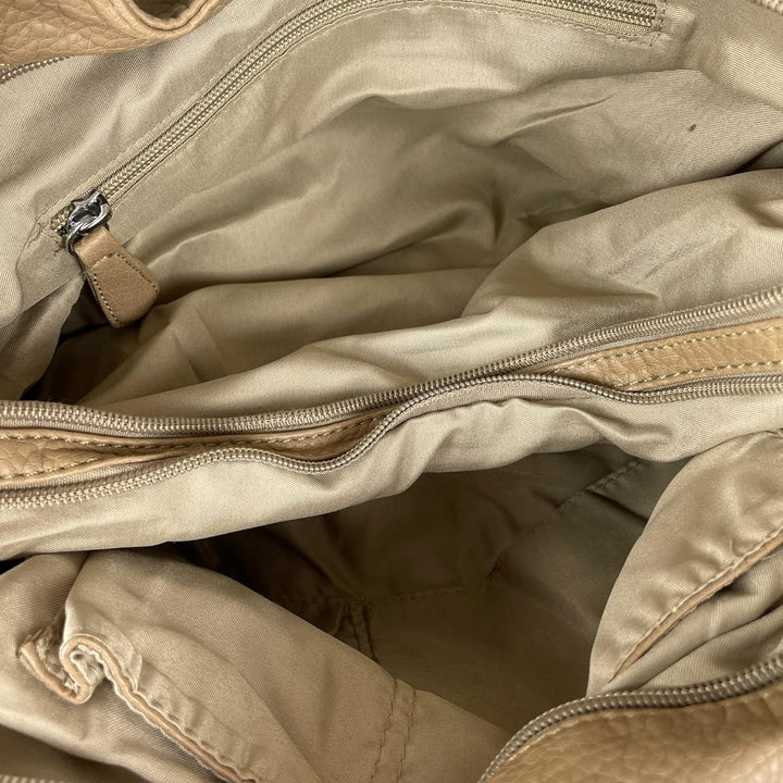 kennydoo Damen Handtasche/viele Fächer/Schulter-Trageriemen/modern & sportlich / AK11282- Beige, Bei