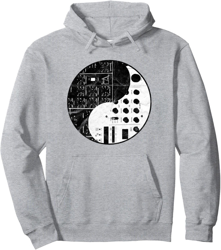 Analog Synth Yin And Yang Techno Producer ADSR Acid Vintage Pullover Hoodie