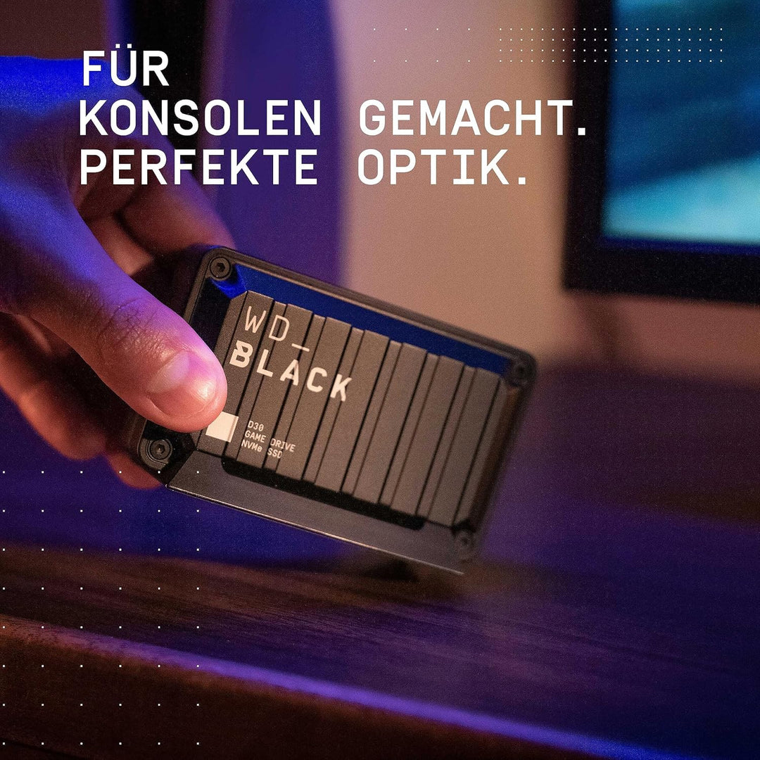 WD_BLACK D30 Game Drive SSD 500 GB (Übertragung mit 900 MB/s, USB Typ-C zu Typ-A Kabel) kompatibel m