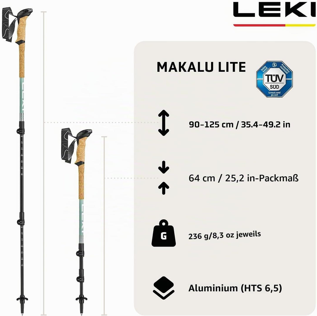 LEKI Makalu Lite Wanderstöcke Damen &amp; Herren | leichte, verstellbare Trekkingstöcke aus Aluminium (9