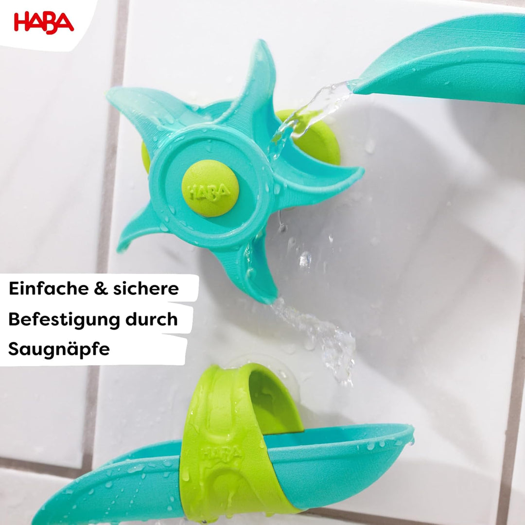 HABA Kugelbahn Badespass-Wasserstrudel – buntes Badewannenspielzeug mit Saugnäpfen, Wasserspielzeug