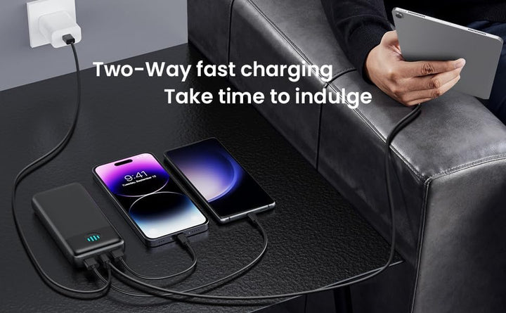 Power Bank, Powerbank 26800mAh USB C Externer Akku Input&Output 3.0A PD, 3 Ausgängen Schnelles Aufla