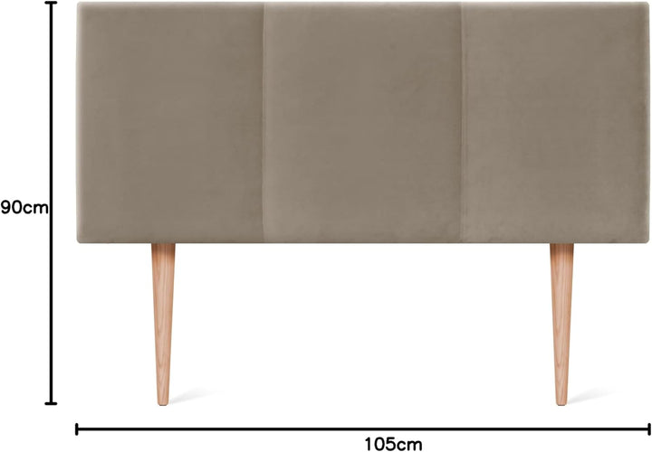 DHOME HIGH Range Samt Kopfteil mit Holzbeinen Modernes gepolstertes Kopfteil Luxus Bett Luxus Schlaf