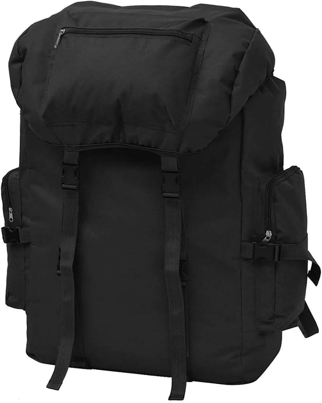 Militär Rucksack 65L, Armee Rucksack aus 600D Polyester wasserabweisend, schwarz 43x21x70 cm, für Ou