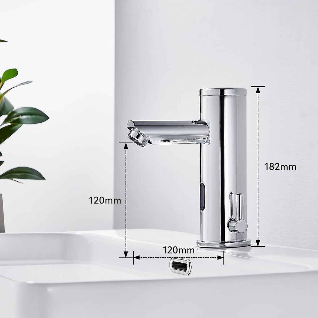 Auralum Infrarot Wasserhahn Bad mit Sensor Automatisch Badarmatur Berührungsloser Waschtischarmatur