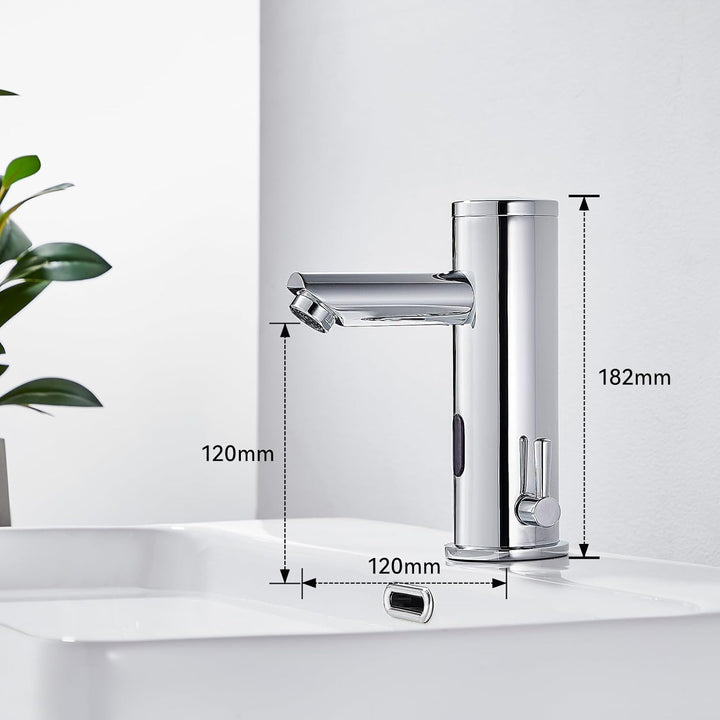 Auralum Infrarot Wasserhahn Bad mit Sensor Automatisch Badarmatur Berührungsloser Waschtischarmatur