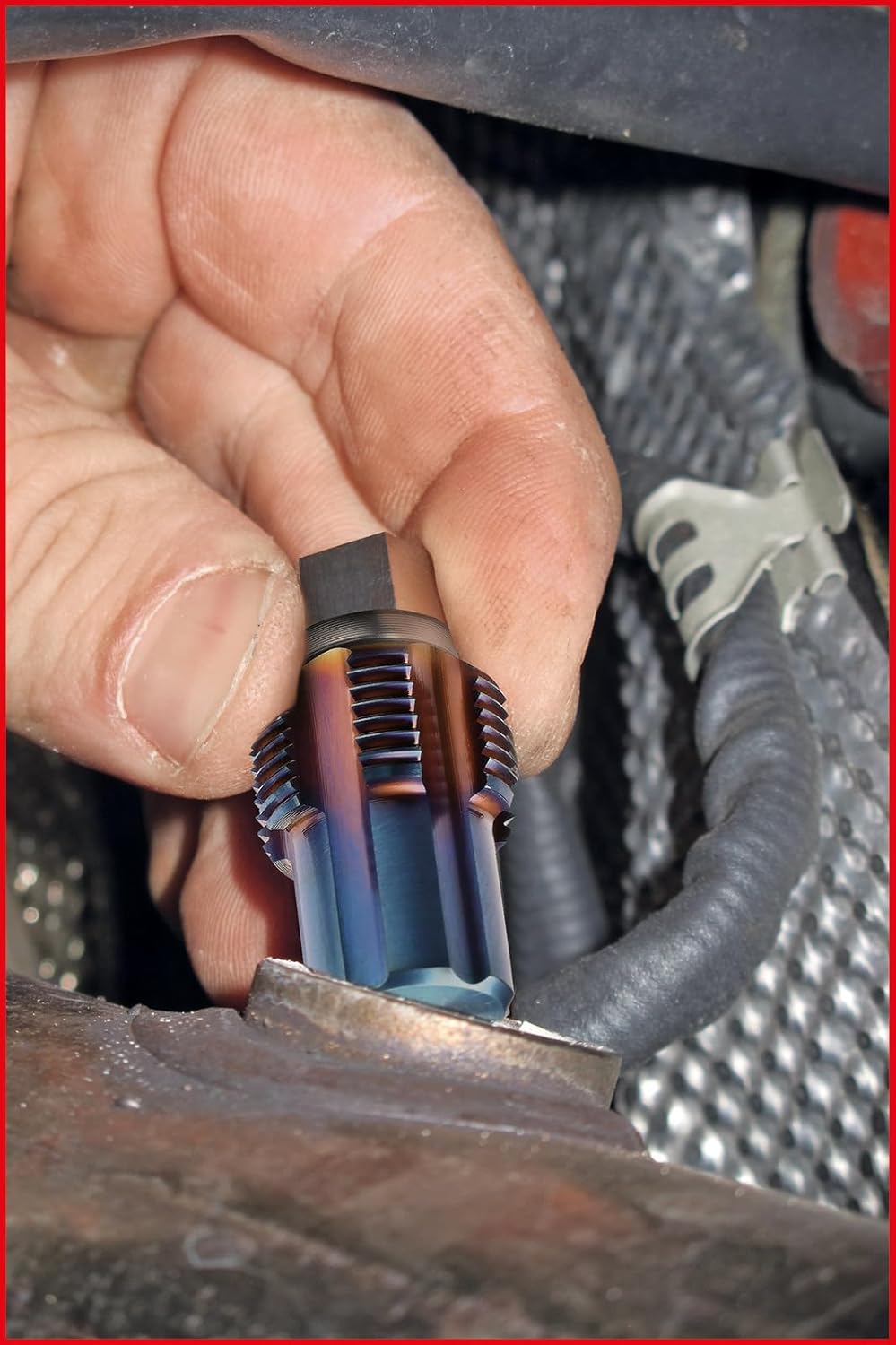 KS Tools 150.2540 Gewindeschneider-Satz mit Führungsbolzen für Sensoren, 2-tlg