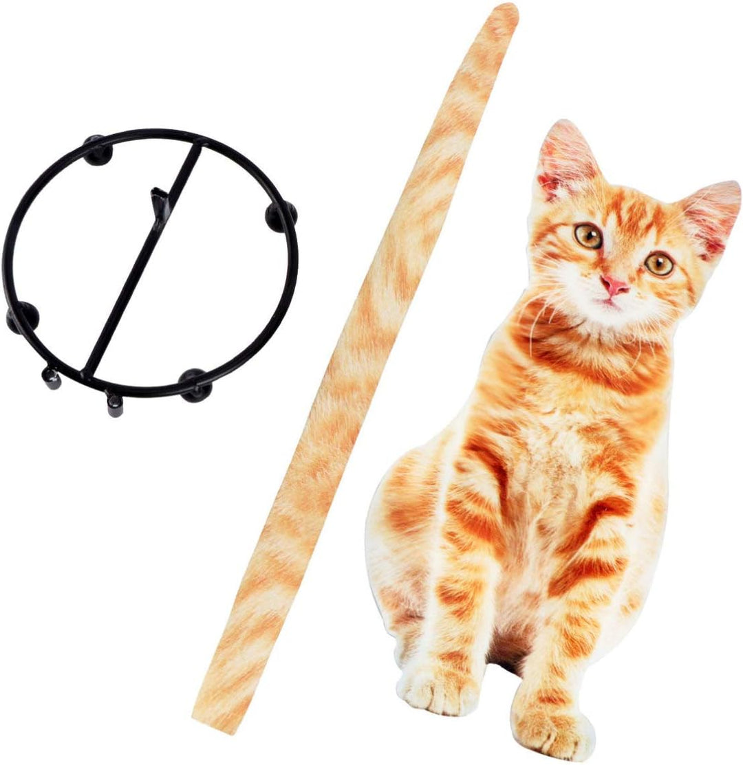 HEMOTON Stehender Rollenhalter Küchenpapierhalter Orange Katze Figur Eisen Kunst Toilettenpapierhalt