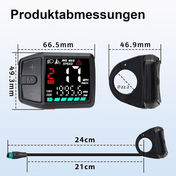 BAFANG 5 Pin Male Ebike Display für Bafang CAN Protokoll Motoren, Ebike Tachometer Fahrrad Computer